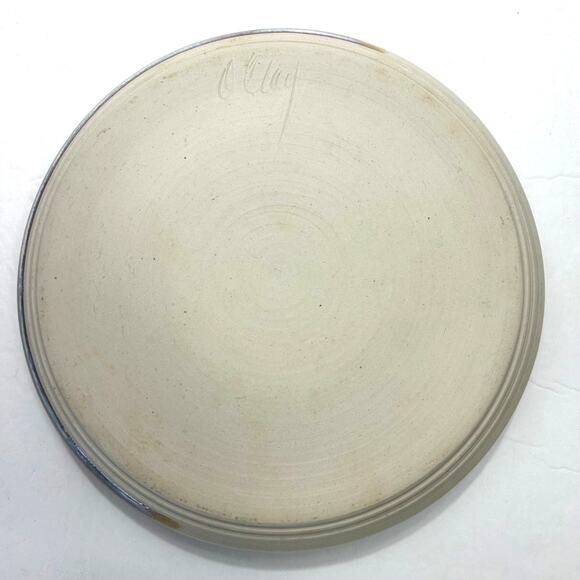 Vintage O'Clay Serving Platter Chip Dip Pottery Plate Signed - Picture 4 of 6